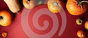 Autumn pumpkins - Harvest and Thanksgiving theme - 3d