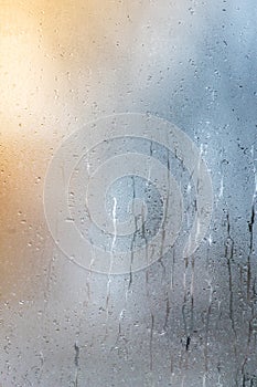Autumn rain, the inscription on the sweaty glass - question mark vertical insta