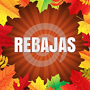 Autumn Rebajas Poster With Leaves