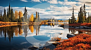 Autumn Reflection: A Native American Inspired Mountain Lake