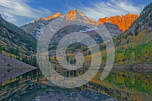 Autumn Reflections Maroon Bells at Sunrise