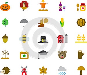 Autumn related web icons