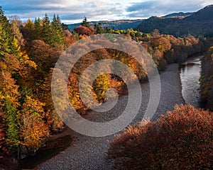 Autumn on the River Garry near Pitlochry, Scotland photo