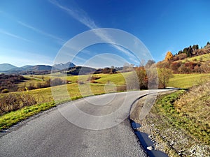 Autumn road at Liptov, Slovakia