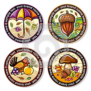 Autumn round drink coasters