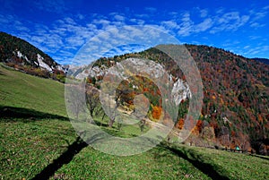 Autumn rural landscape in Romania mountains