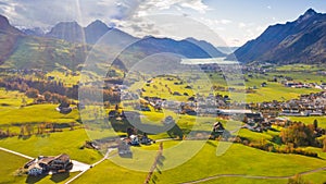 Autumn rural landscape. Switzerland