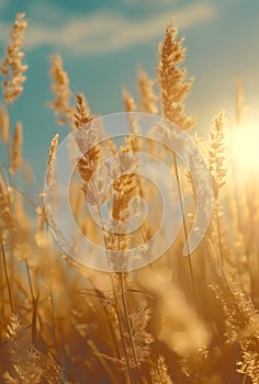 autumn rye grass at daytime brown