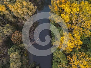 Autumn RÃ¡ba River from above