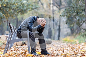 Autumn sadness and depression in the park