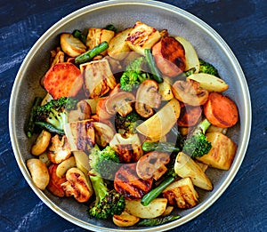 Autumn salad vegan buddha bowl photo