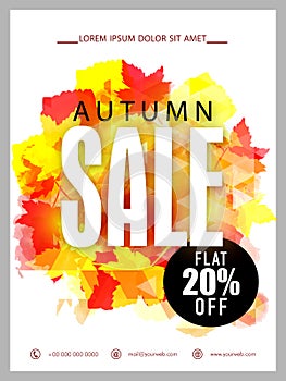 Autumn Sale Banner, Poster or Flyer design.