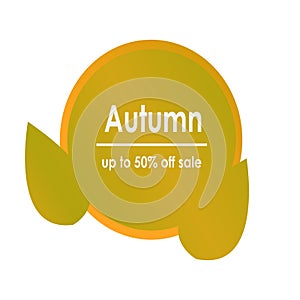 Autumn sale decorate with green circle and leaves for shopping sale or promo poster and frame leaflet or web banner