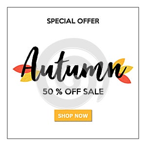 Autumn Sale Off Banner Decorative Backround for Shops