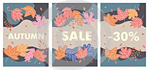 Autumn sale posters. Stylish layouts for the store photo