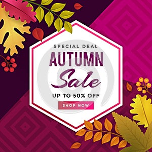 Autumn Sale Promoting Poster Template Design