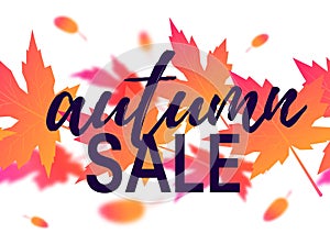 Autumn sale promotion design in flat style