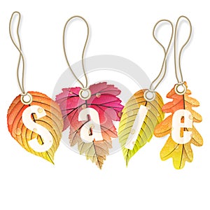 Autumn sale tags. EPS 10