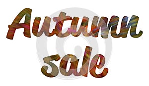 Autumn sale text banner on plain white background