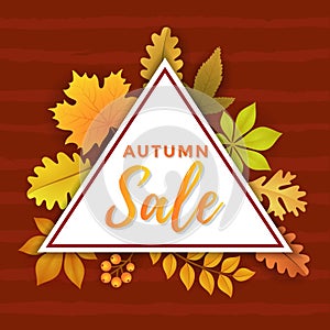 Autumn Sale with Triangle Template Design