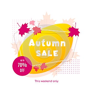 Autumn sale vector banner design. Vector illustration.