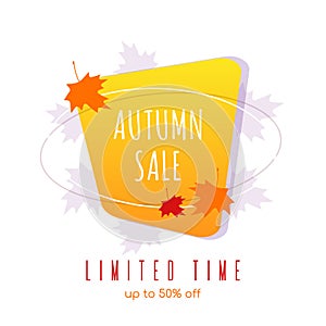 Autumn sale vector banner design. Vector illustration.