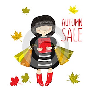 Autumn sale vector illustration.