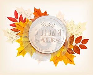 Autumn sales banner. Vector