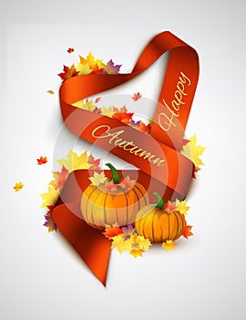 Autumn satin ribbon