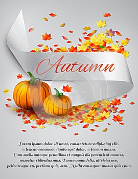 Autumn satin ribbon