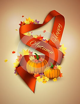 Autumn satin ribbon