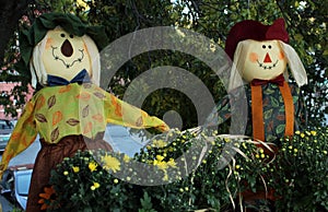 Autumn Scarecrows in the Garden