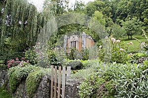 Garden folly viewed from walking trail photo