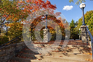 An autumn scene at a city park in Frederick, Maryland.