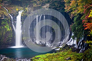 Autumn scene of Shiraito waterfall