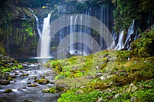 Autumn scene of Shiraito waterfall photo