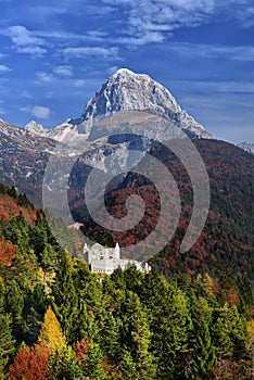 Italy landscape , autumn scene, nature , waterfall ,mountains