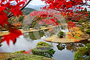 Autumn scenery of beautiful Shugaku-in Imperial Villa Shugakuin Rikyu