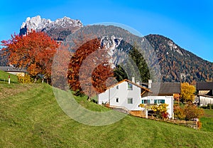 Autumn scenery in Dolomite Alps