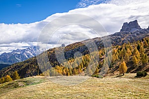 Autumn scenery in the Italian Dolomites