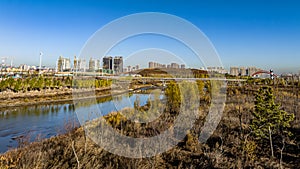 Autumn scenery of Nanxi Wetland Park in Changchun