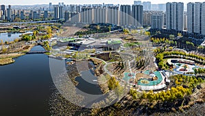 Autumn scenery of Nanxi Wetland Park in Changchun