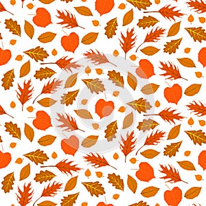 Autumn seamless background with leaves