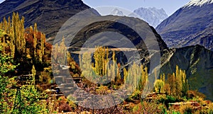 Autumn season in Hunza Valley, Pakistan