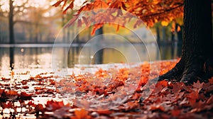 Autumn season landscape backgrounds. Fall abstract autumnal background. Autumn nature background
