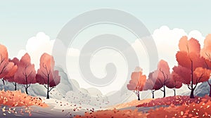 Autumn season landscape backgrounds. Fall abstract autumnal background. Hand-drawn Autumn nature background