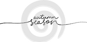 Autumn season monoline lettering isolated on white