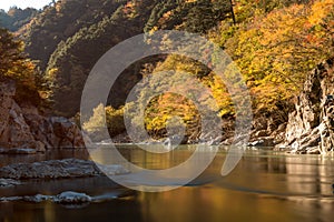 Autumn season of Ryuokyou which names of Canyon where places at Nikko city of Tochigi prefect