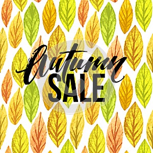 Autumn seasonal banner design. Fall leaf. Vector illustration