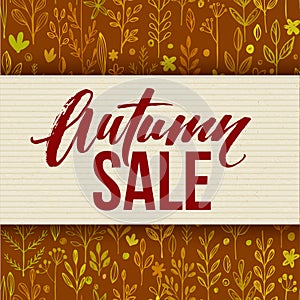 Autumn seasonal banner design. Fall leaf. Vector illustration